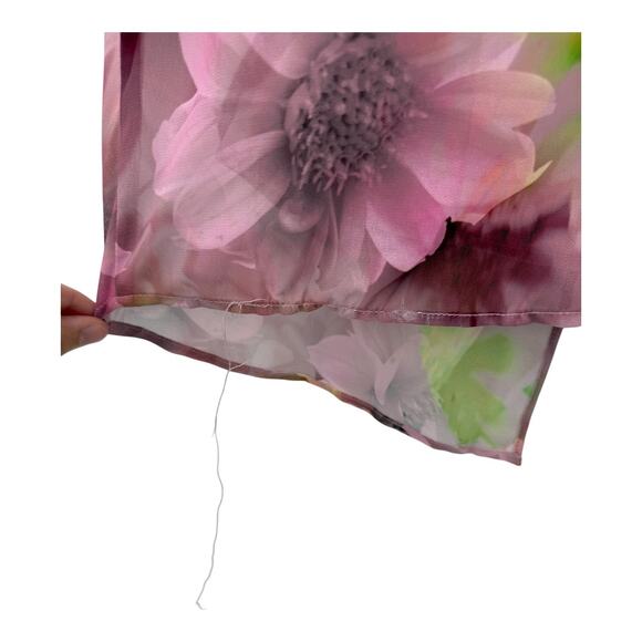 Jewel by Badgley Mischka strapless floral georgette dress DEFECT size 6 - Picture 5 of 9